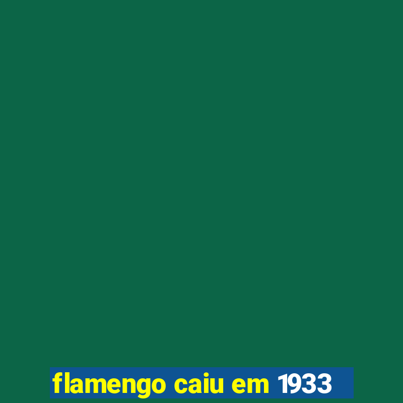 flamengo caiu em 1933